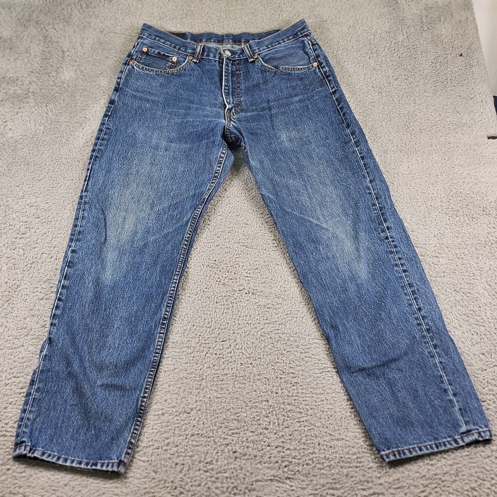 Levis 550 Jeans Mens 34x34 Blue Relaxed Fit Tapered Leg Denim Pants Classic